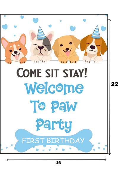 Dog Theme Birthday Party Welcome Board