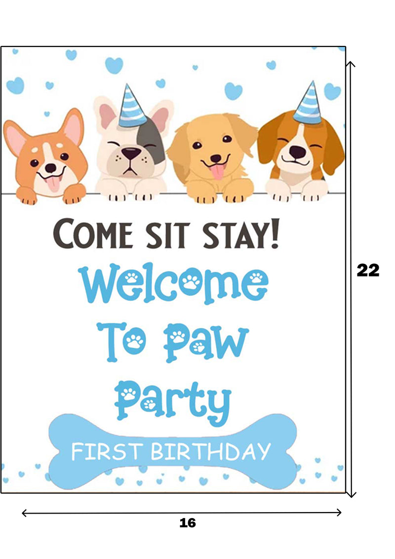 Dog Theme Birthday Party Welcome Board