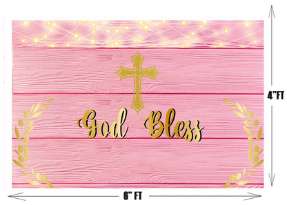 Baptism Ceremony Girl Backdrop Banner Decoration