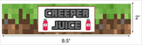 Minecraft Theme Birthday Party Water Bottle Labels