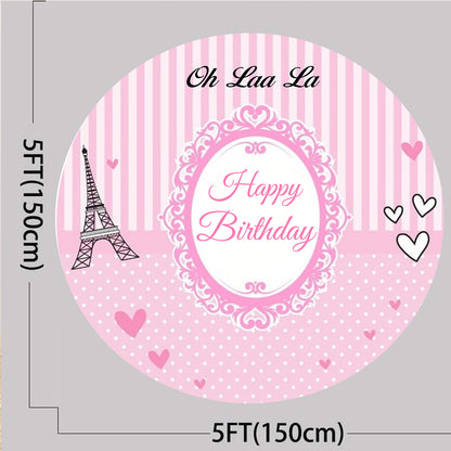 Oh La La Paris Theme Birthday Party Backdrop 