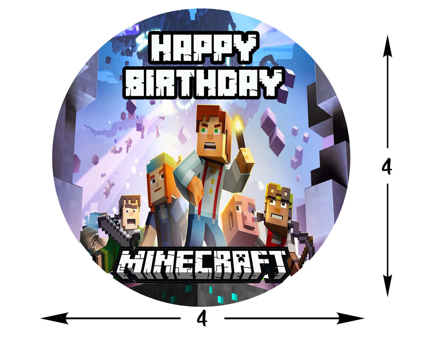 Minecraft Theme Birthday Party Backdrop