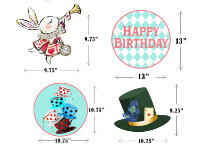 Alice Tea Party Theme Birthday Party Theme Hanging Set for Decoration 