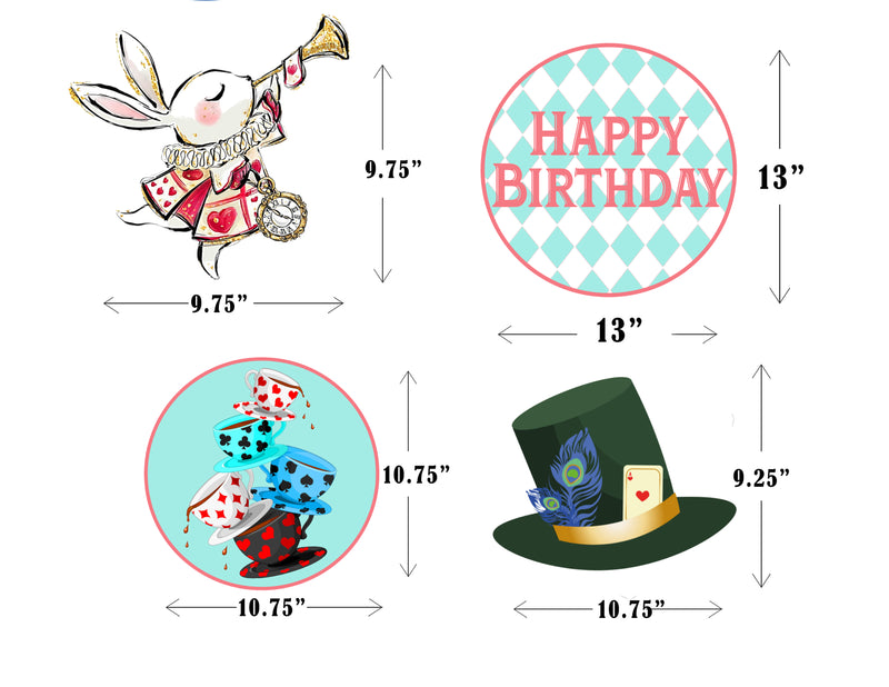 Alice Tea Party Theme Birthday Party Theme Hanging Set for Decoration 