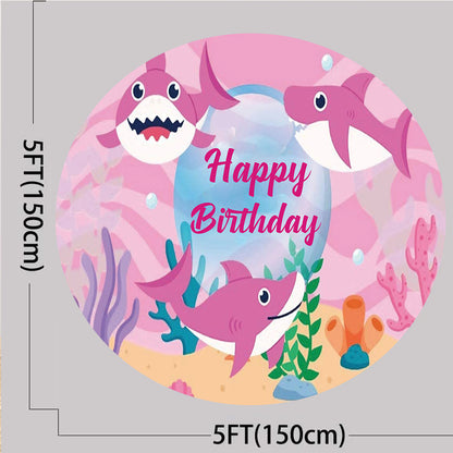 Baby Shark Theme Birthday Party Backdrop