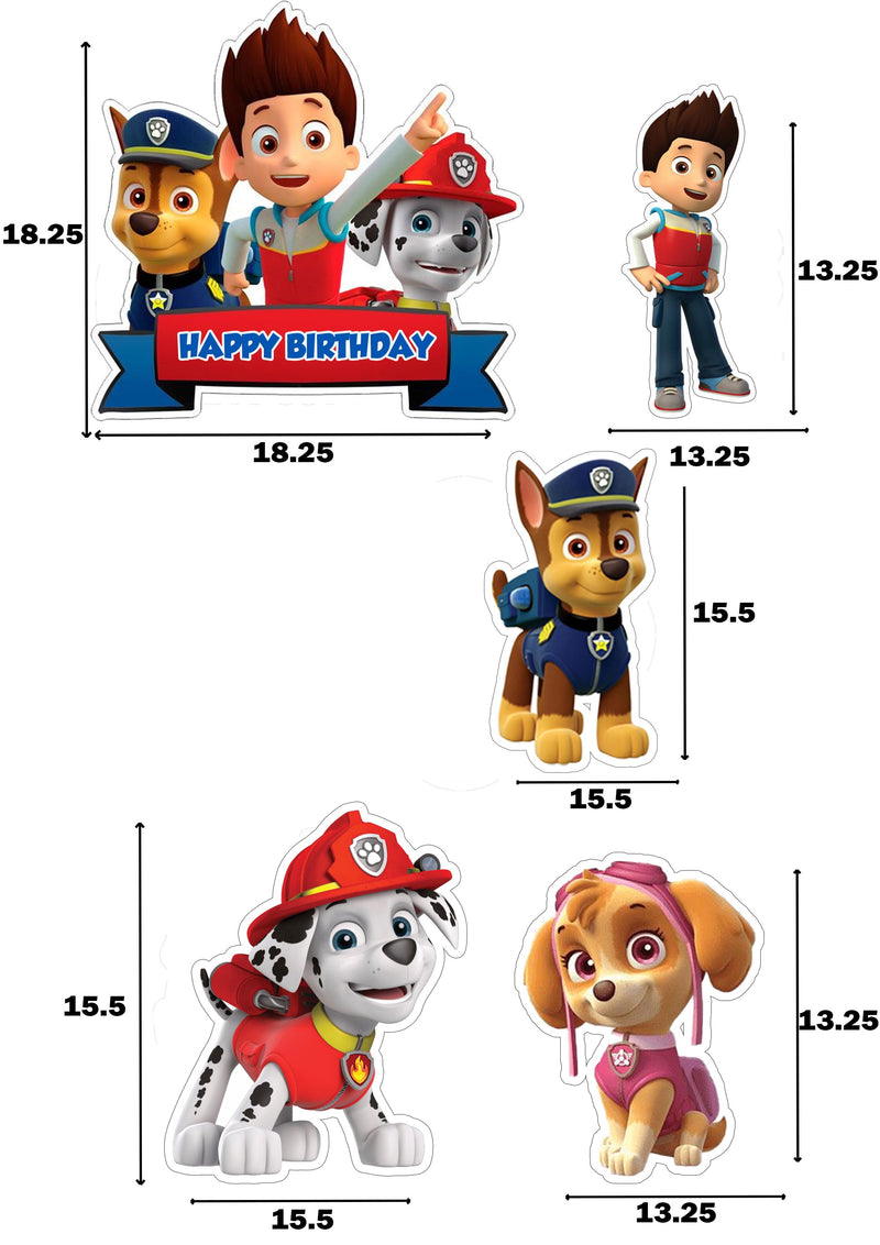 Paw Patrol Theme Birthday Party Cutouts