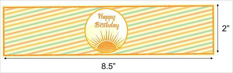 First Trip Around the Sun Theme Birthday Party Water Bottle Labels