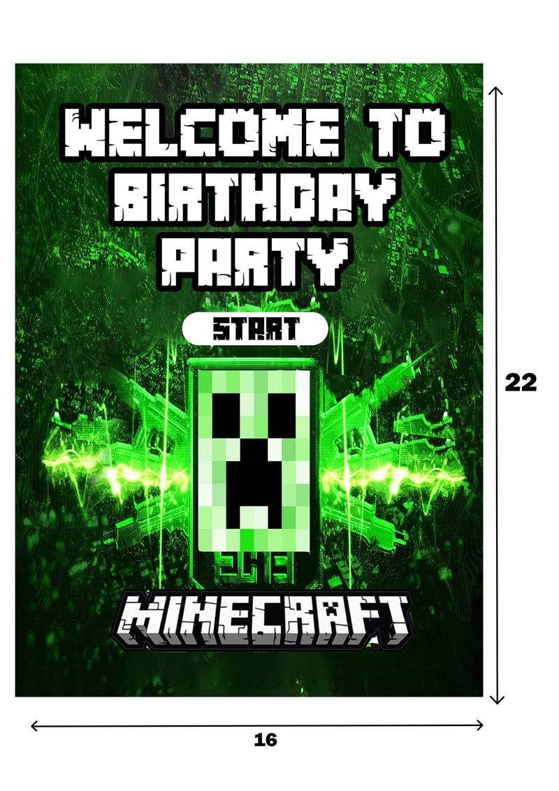 Minecraft Theme Birthday Party Welcome Board