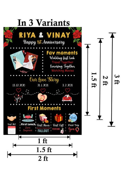 1st Anniversary Customized Chalkboard Milestone Board for Couple Party
