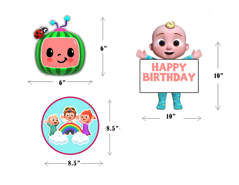 Cocomelon Theme Birthday Party Table Toppers for Decoration