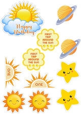 First Trip Around the Sun Theme Birthday Party Cake Topper