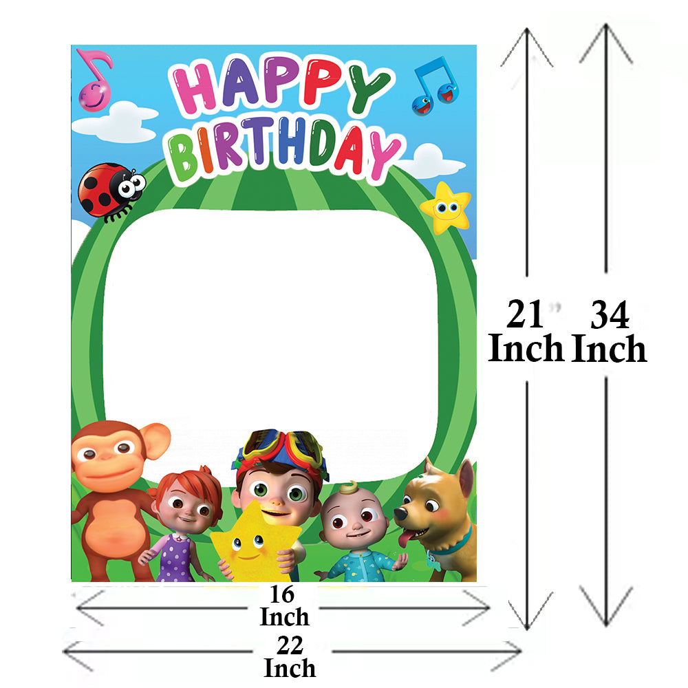Cocomelon Theme Birthday Party Selfie Photo Booth Frame
