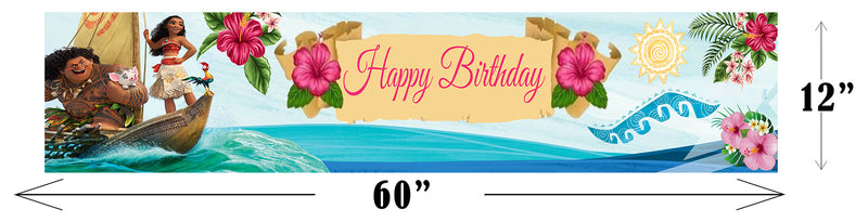 Moana Theme Birthday Long Banner for Decoration