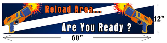 NERF GUN THEME BIRTHDAY LONG BANNER FOR DECORATION