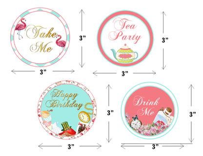 Alice Tea Party Theme Birthday Party Paper Decorative Straws