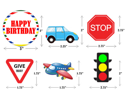 Transport Theme Birthday Party Cake Topper /Cake Decoration Kit