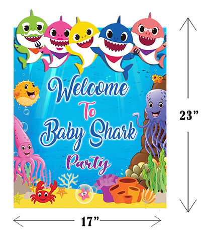 Baby Shark Theme Birthday Party Welcome Board