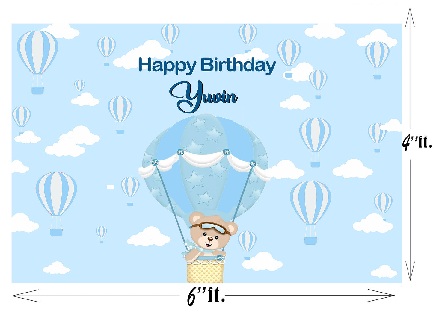 Personalize Hot Air Backdrop Banner