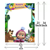 Masha and the Bear Theme Birthday Party Selfie Photo Booth Frame