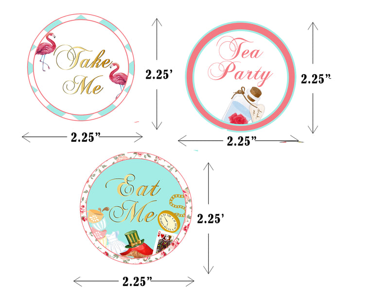 Alice Tea Party Theme Birthday Party Cupcake Toppers for Decoration 