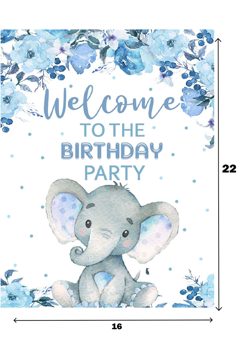 Elephant Theme Birthday Party Welcome Board