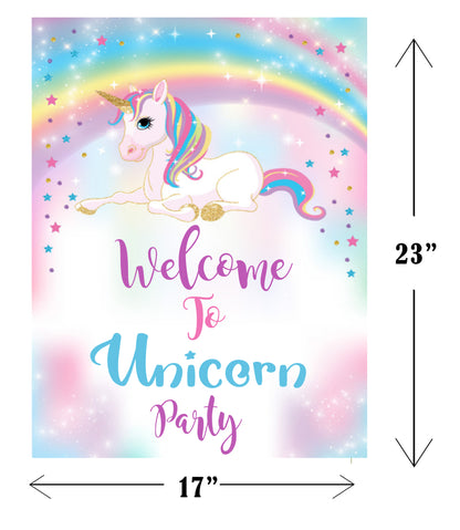 Unicorn Theme Birthday Party Welcome Board