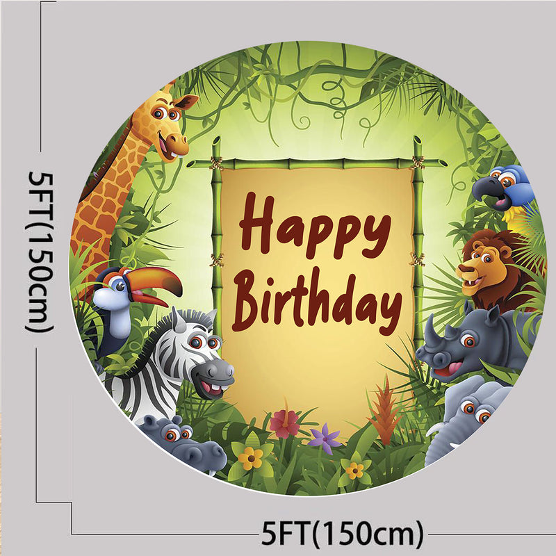 Jungle Theme Birthday Party Backdrop