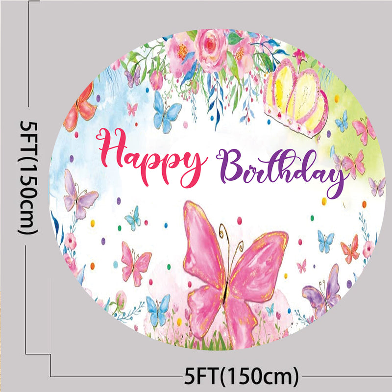 Butterfly & Fairies Theme Birthday Party Backdrop