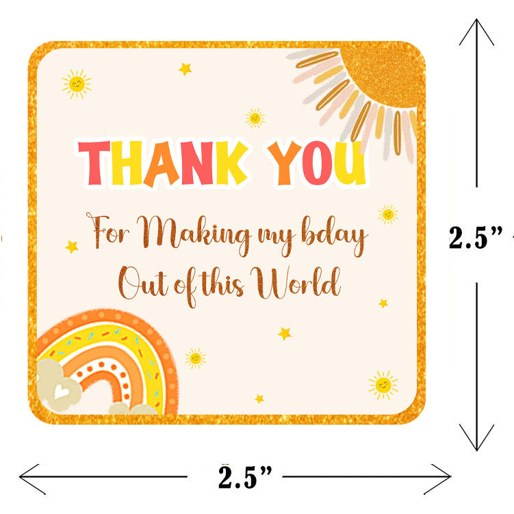 First Trip Around the Sun Theme Birthday Party Thank You Gift Tags