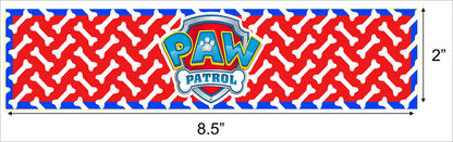 Paw Patrol Theme Birthday Party Water Bottle Labels