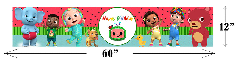 Cocomelon Theme Birthday Long Banner for Decoration