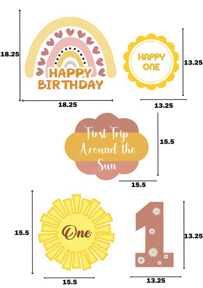 First Trip Around the Sun Theme Birthday Party Cutouts