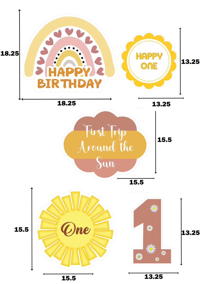 First Trip Around the Sun Theme Birthday Party Cutouts