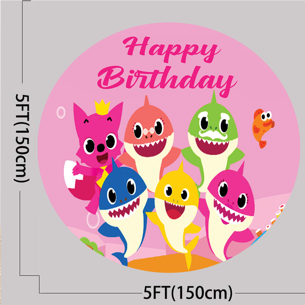 Baby Shark Theme Birthday Party Backdrop