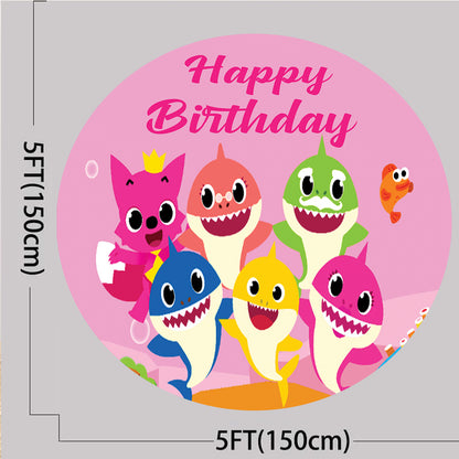 Baby Shark Theme Birthday Party Backdrop