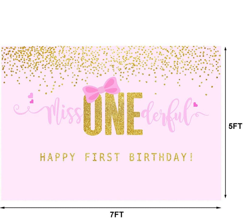 Personalized "One Is Fun"-Girl Birthday Party Backdrop Banner