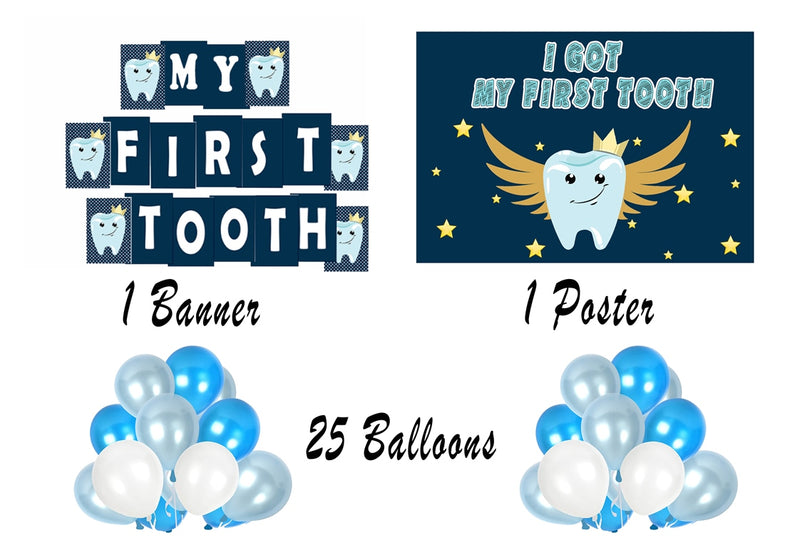 My First Tooth Party Banner Photo Prop Boys