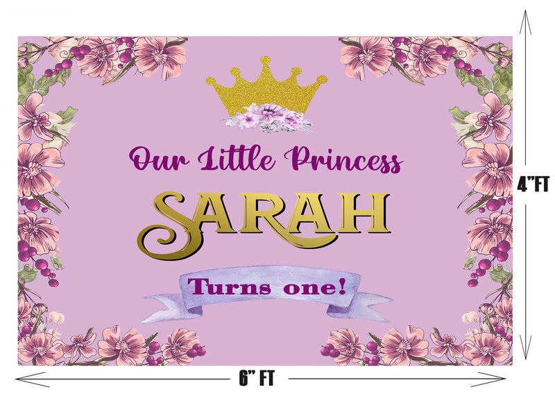 Personalize Princess Backdrop Banner