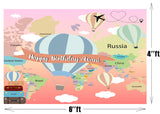 Personalize Hot Air Birthday Backdrop Banner