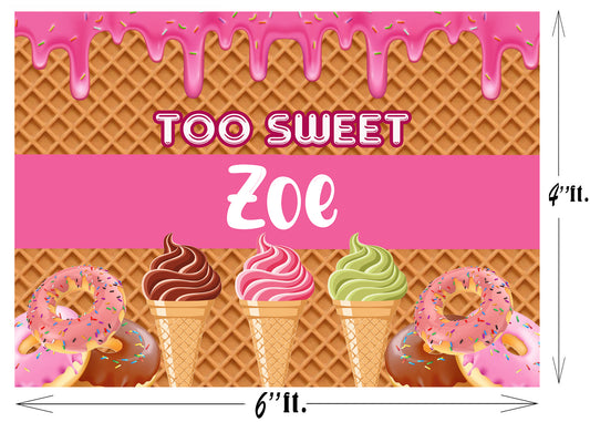 Personalize 2nd Birthday Backdrop Banner