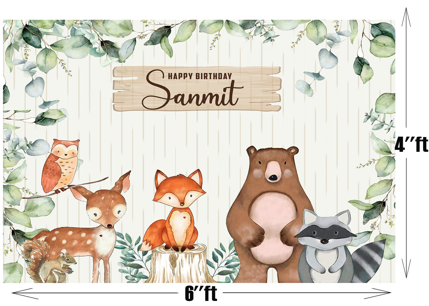 Personalize Jungle Backdrop Banner