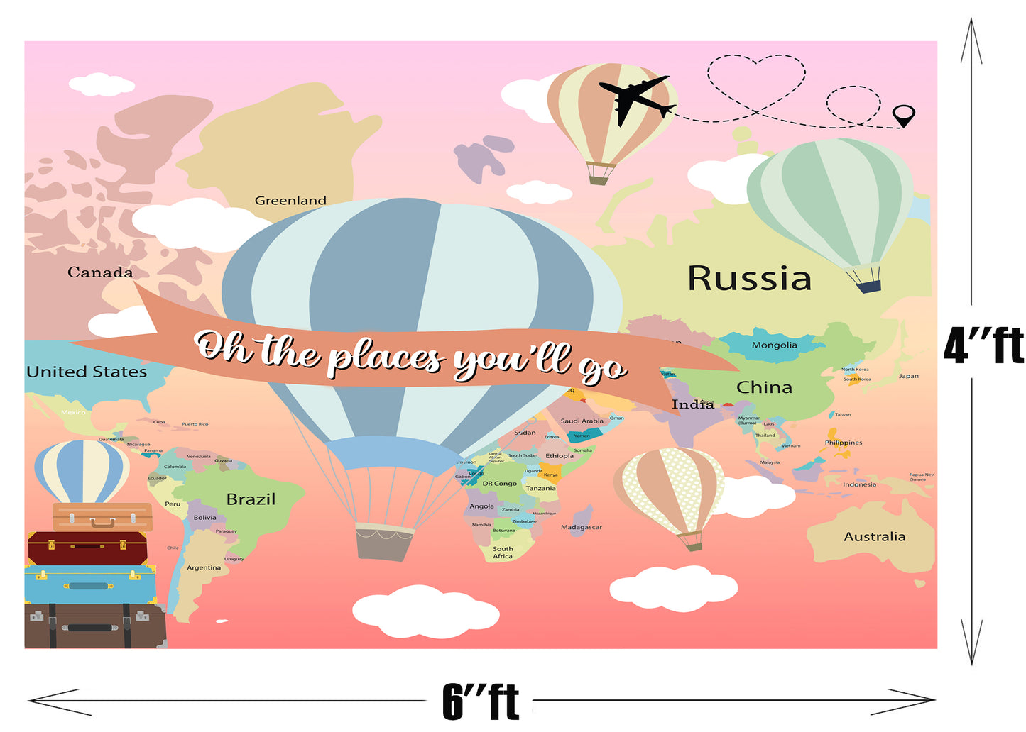 Hot Air Theme Birthday Party Backdrop
