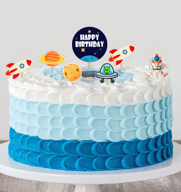 Space Theme Birthday Party Cake Topper /Cake Decoration Kit