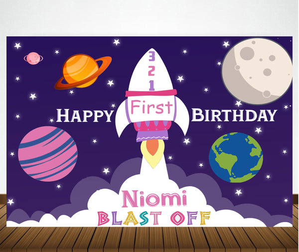 Personalize Space Backdrop Banner