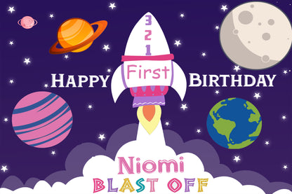 Personalize Space Backdrop Banner