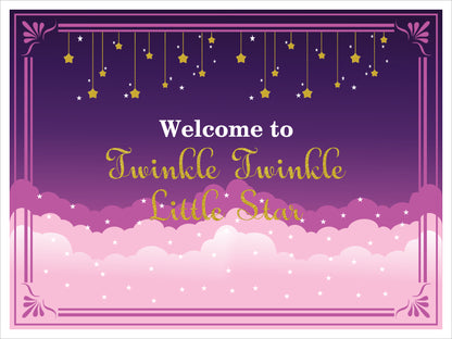 Twinkle Twinkle Little Star Theme Birthday Party Welcome Board