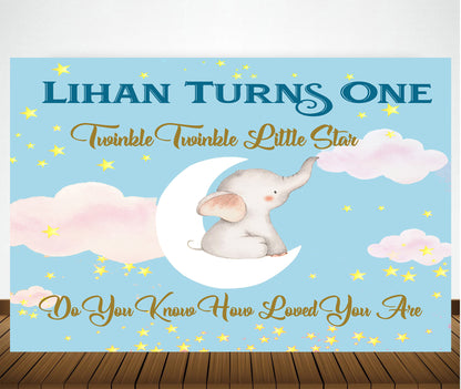 Personalize Twinkle Twinkle Little Star Backdrop Banner