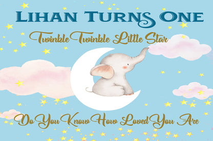 Personalize Twinkle Twinkle Little Star Backdrop Banner