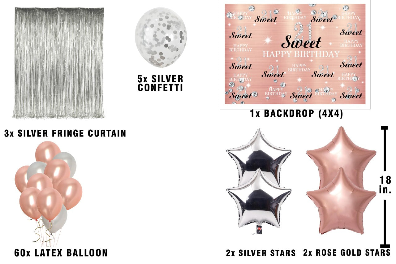 21st Birthday Party Complete Decoration Kit