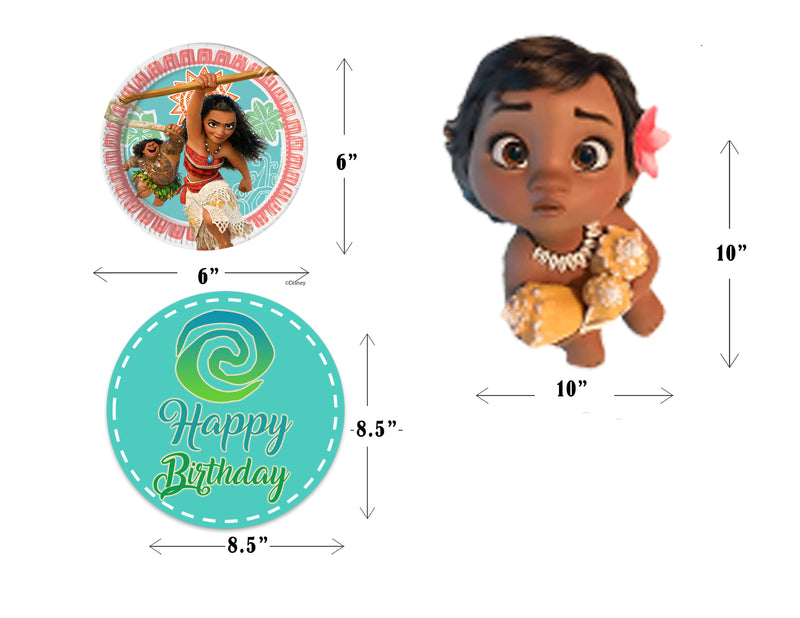 Moana Theme Birthday Party Table Toppers for Decoration